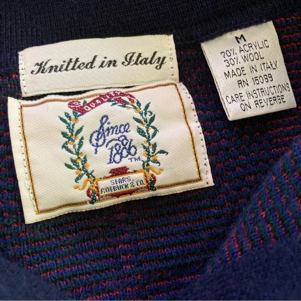 Vintage Plaid Wool Blend Grandpa Sweater - Picture 6 of 10